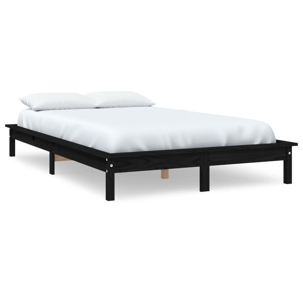 vidaXL Bed Frame without Mattress Black Super King Size Solid Wood