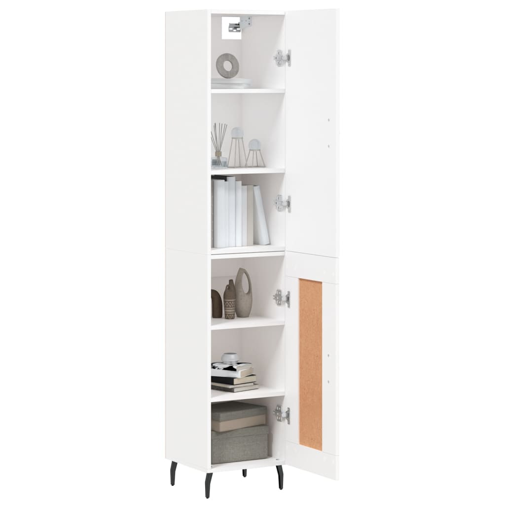 vidaXL Highboard White 34.5x34x180 cm Engineered Wood