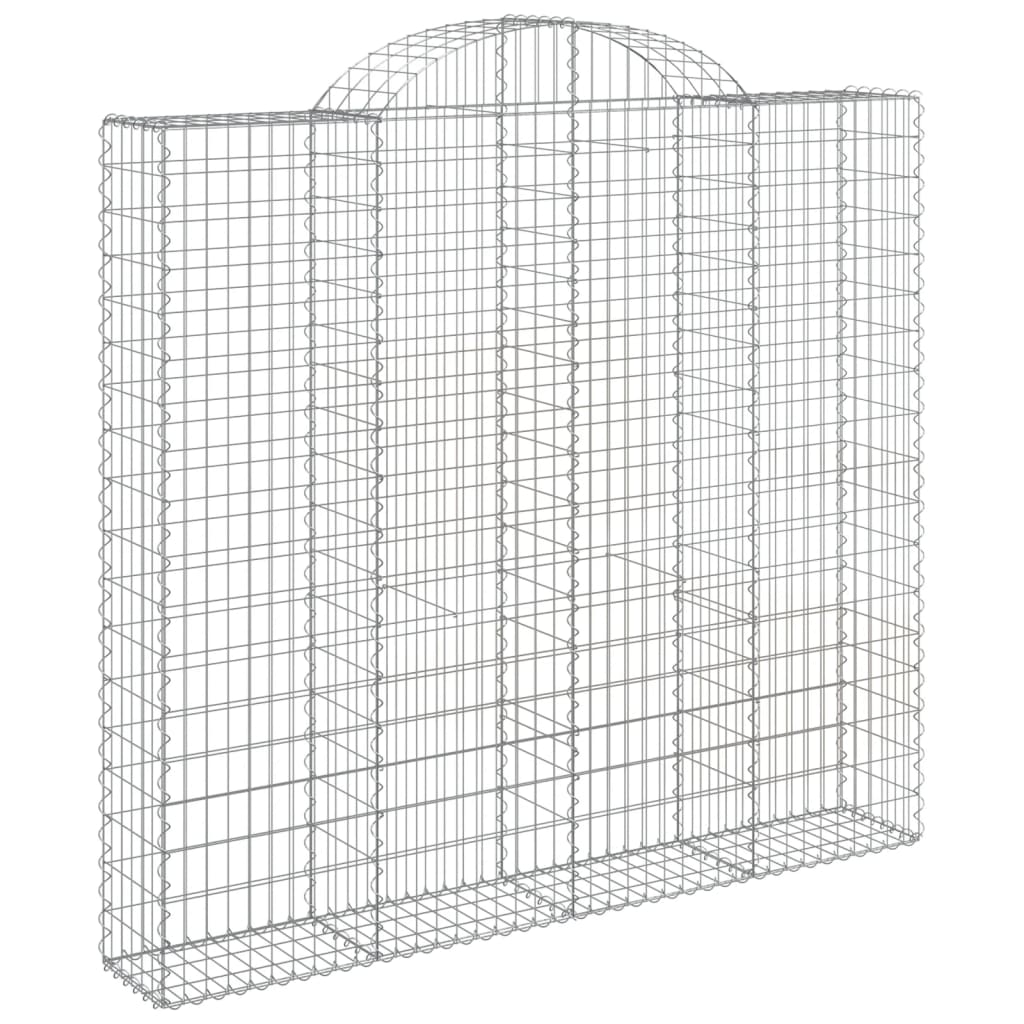 vidaXL Arched Gabion Baskets 3 pcs 200x50x180/200 cm Galvanised Iron