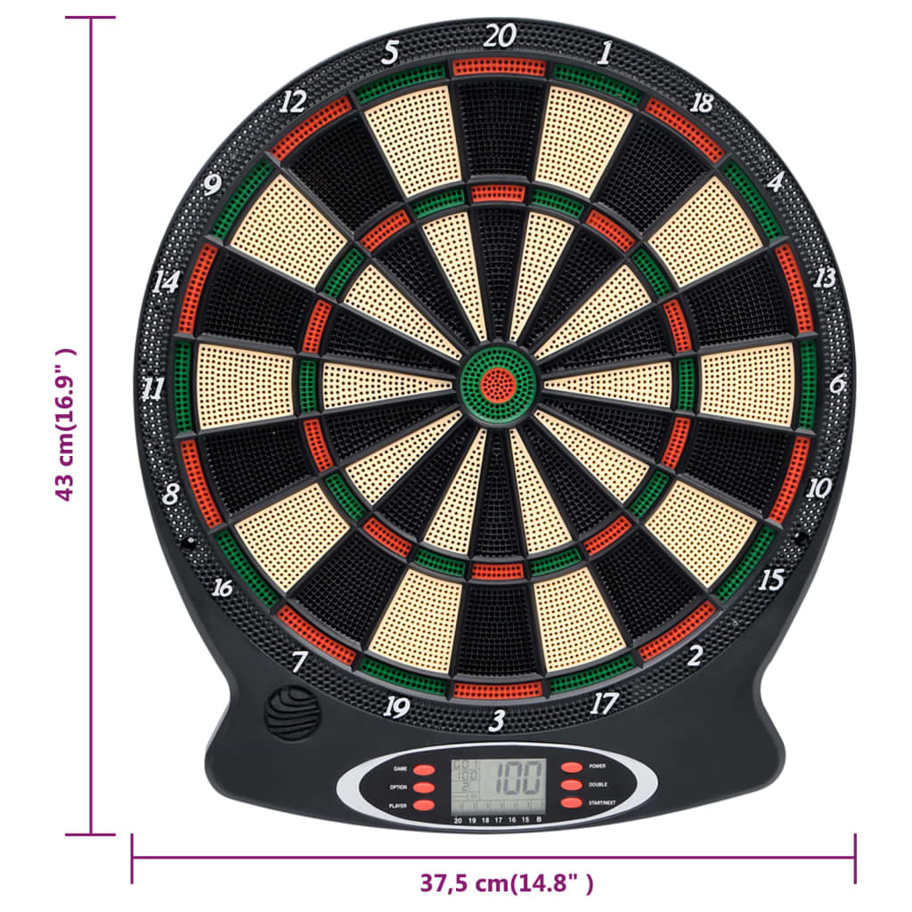 vidaXL Electric Dartboard with Darts Black Polypropylene