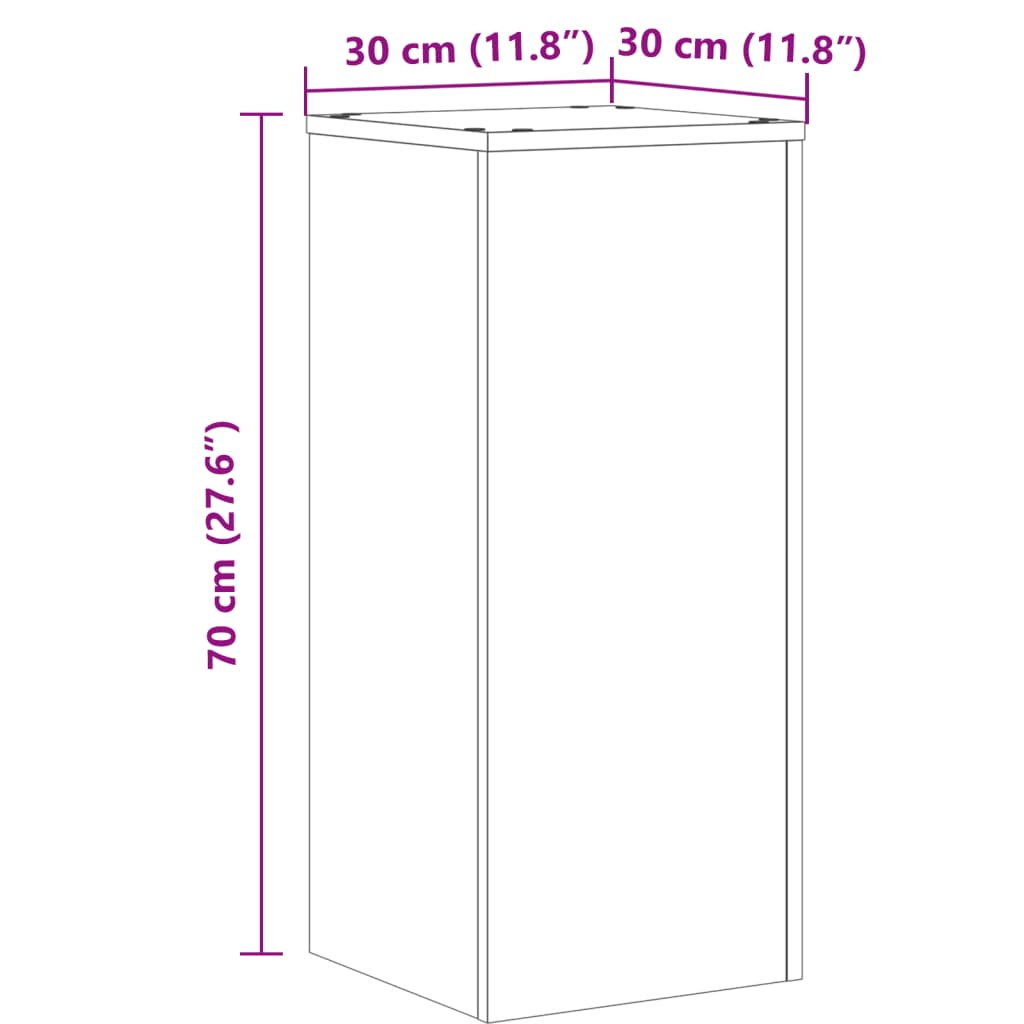 vidaXL Plant Stands 2 pcs Old Wood 30x30x70 cm Engineered wood