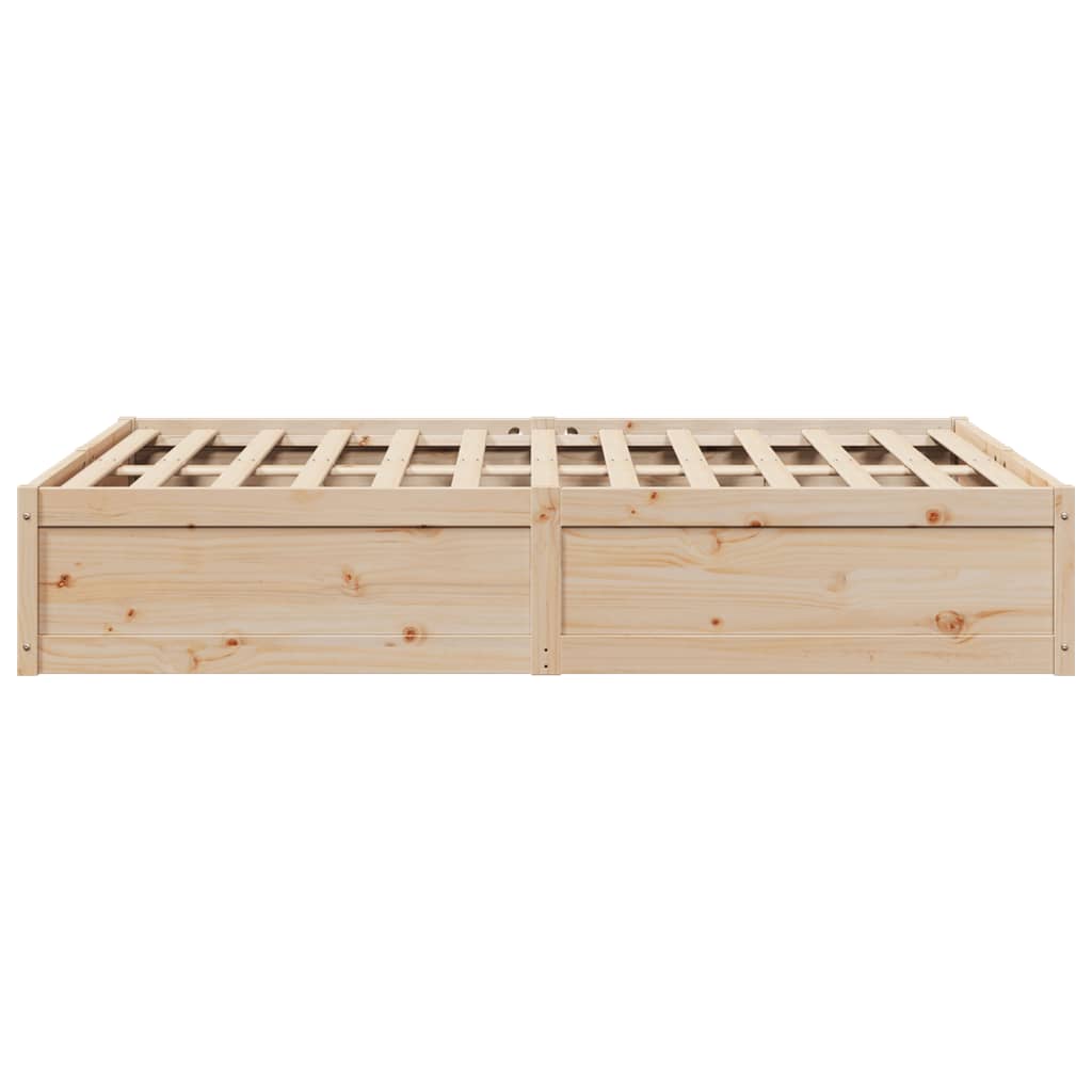 vidaXL Bed Frame without Mattress 150x200 cm King Size Solid Wood Pine