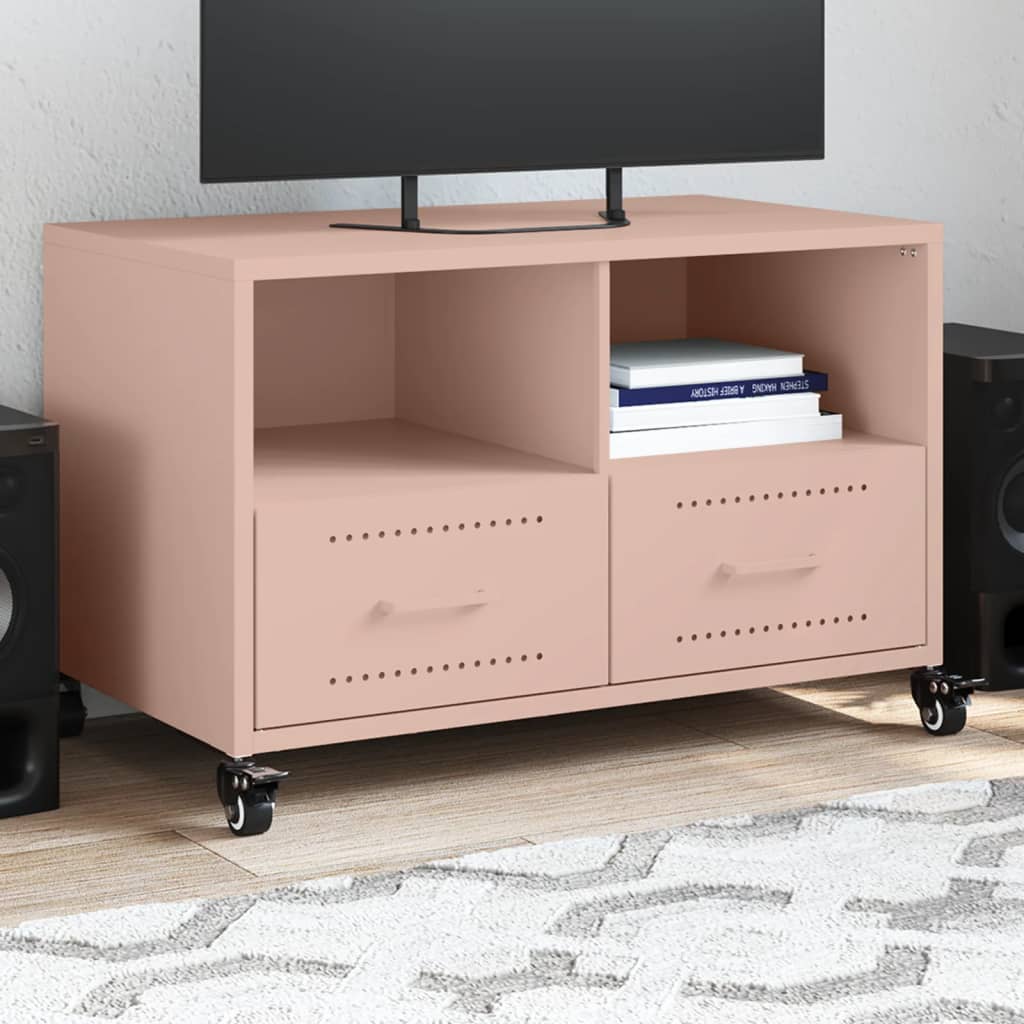 vidaXL TV Cabinet Pink 68x39x43.5 cm Steel