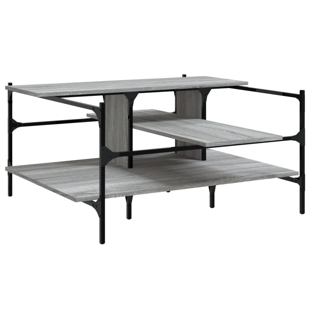 vidaXL Coffee Table Grey Sonoma 100x100x48.5 cm Engineered Wood