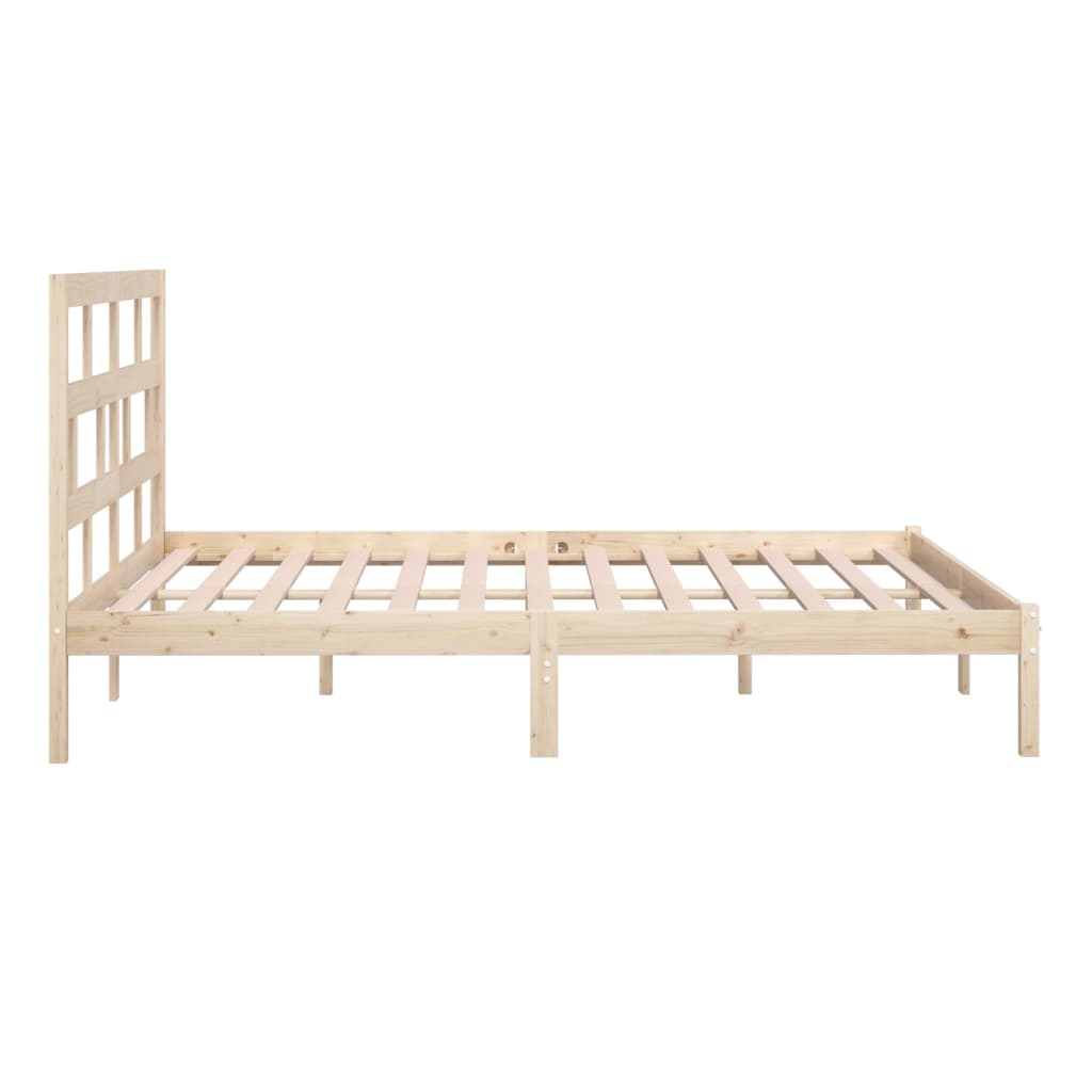 vidaXL Bed Frame without Mattress Solid Wood Pine 200x200 cm (810037+814214)