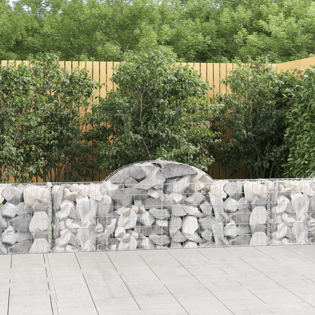 vidaXL Arched Gabion Baskets 20 pcs 200x30x60/80 cm Galvanised Iron