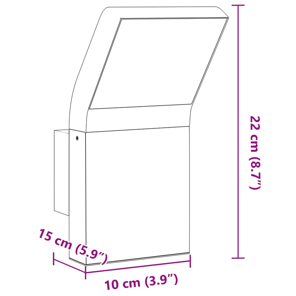 vidaXL Outdoor LED Wall Light White Die-cast Aluminium