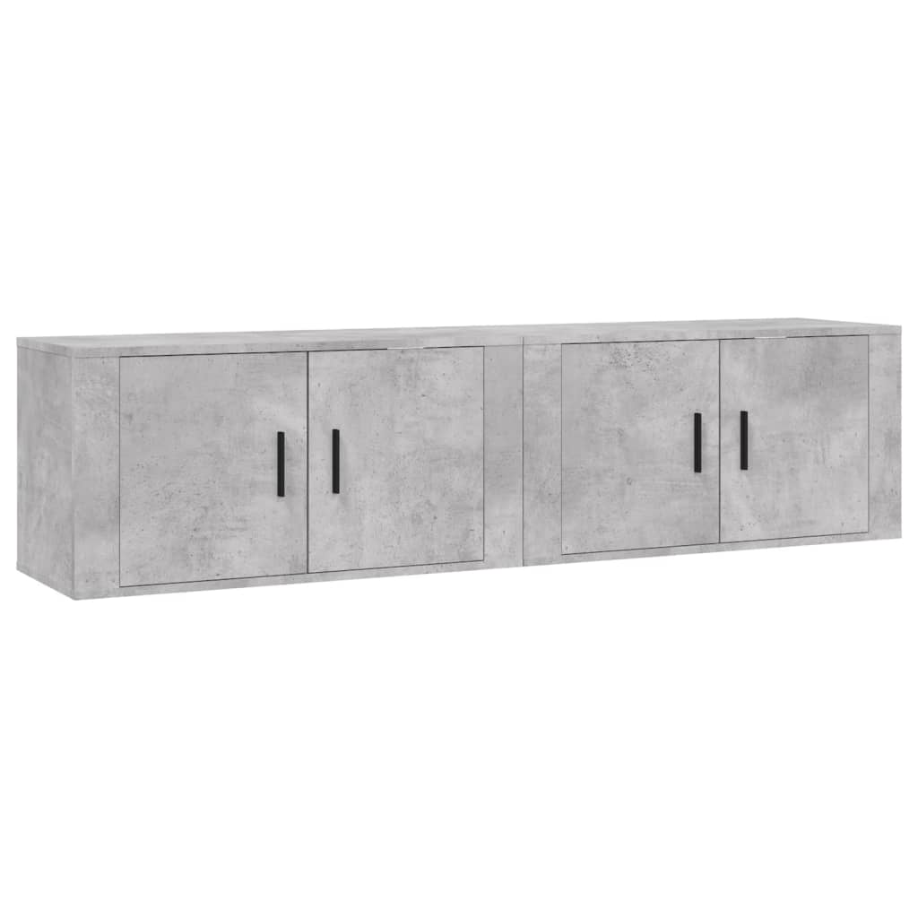 vidaXL Wall-mounted TV Cabinets 2 pcs Concrete Grey 80x34.5x40 cm