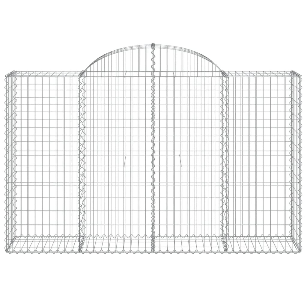 vidaXL Arched Gabion Baskets 3 pcs 200x50x120/140 cm Galvanised Iron