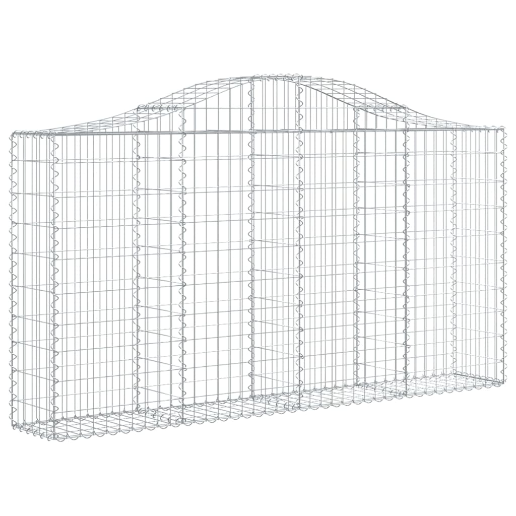 vidaXL Arched Gabion Basket 200x30x100/120 cm Galvanised Iron