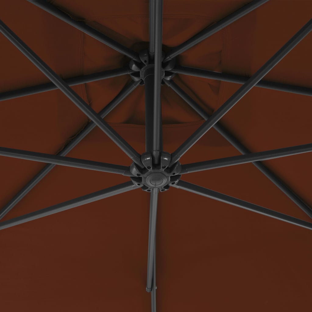 vidaXL Cantilever Garden Parasol with Steel Pole 300 cm Terracotta