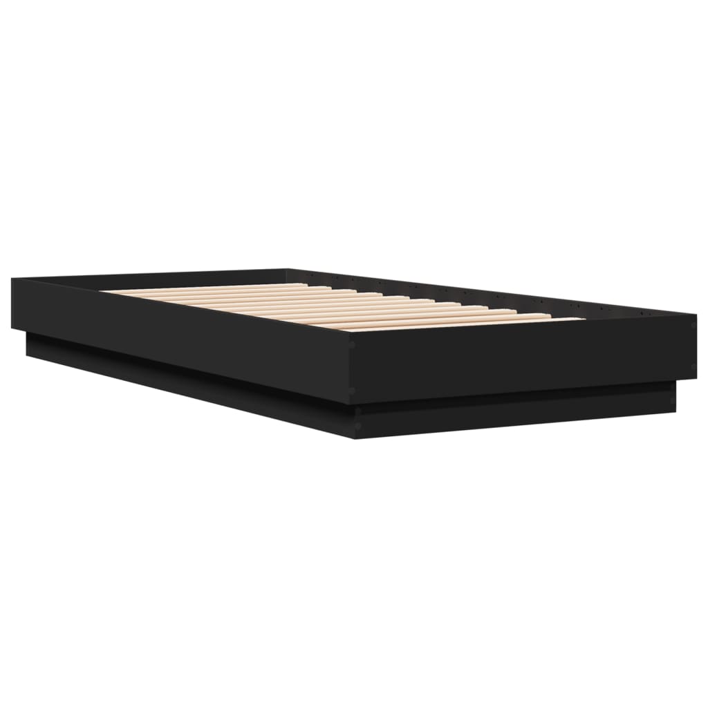 vidaXL Bed Frame without Mattress Black 100x200 cm Engineered Wood