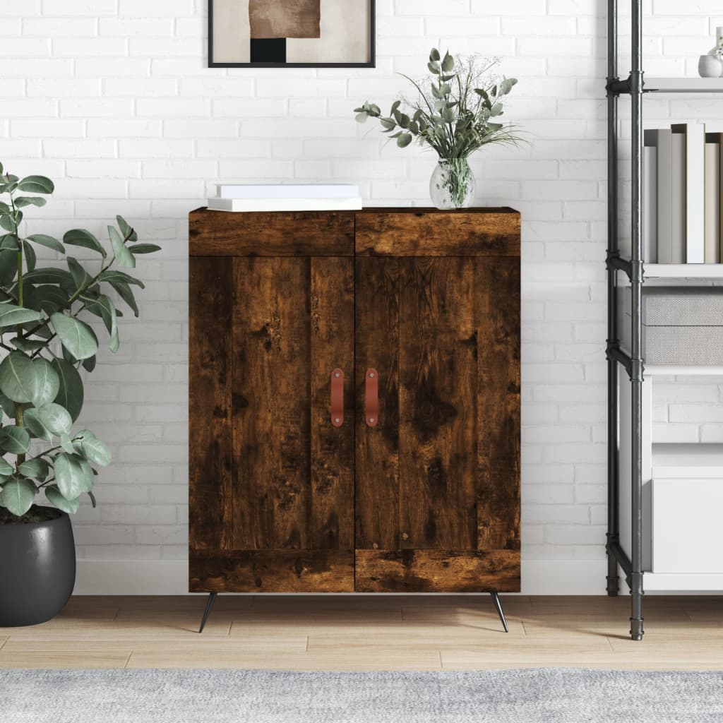 vidaXL Sideboard Smoked Oak 69.5x34x90 cm Engineered Wood