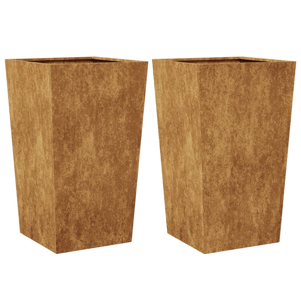 vidaXL Garden Planters 45x45x75 cm 2 pcs Corten Steel