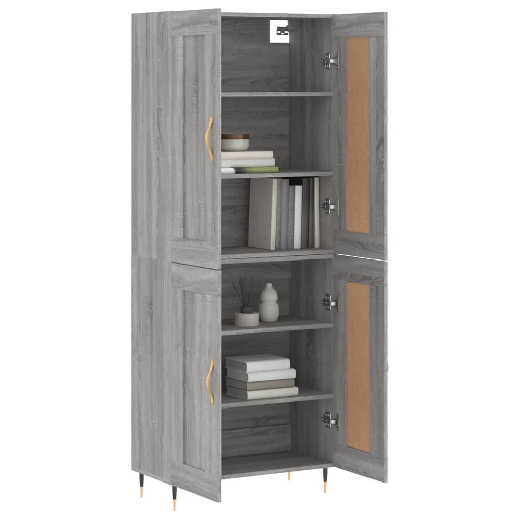 vidaXL Highboard Grey Sonoma 69.5x34x180 cm Engineered Wood