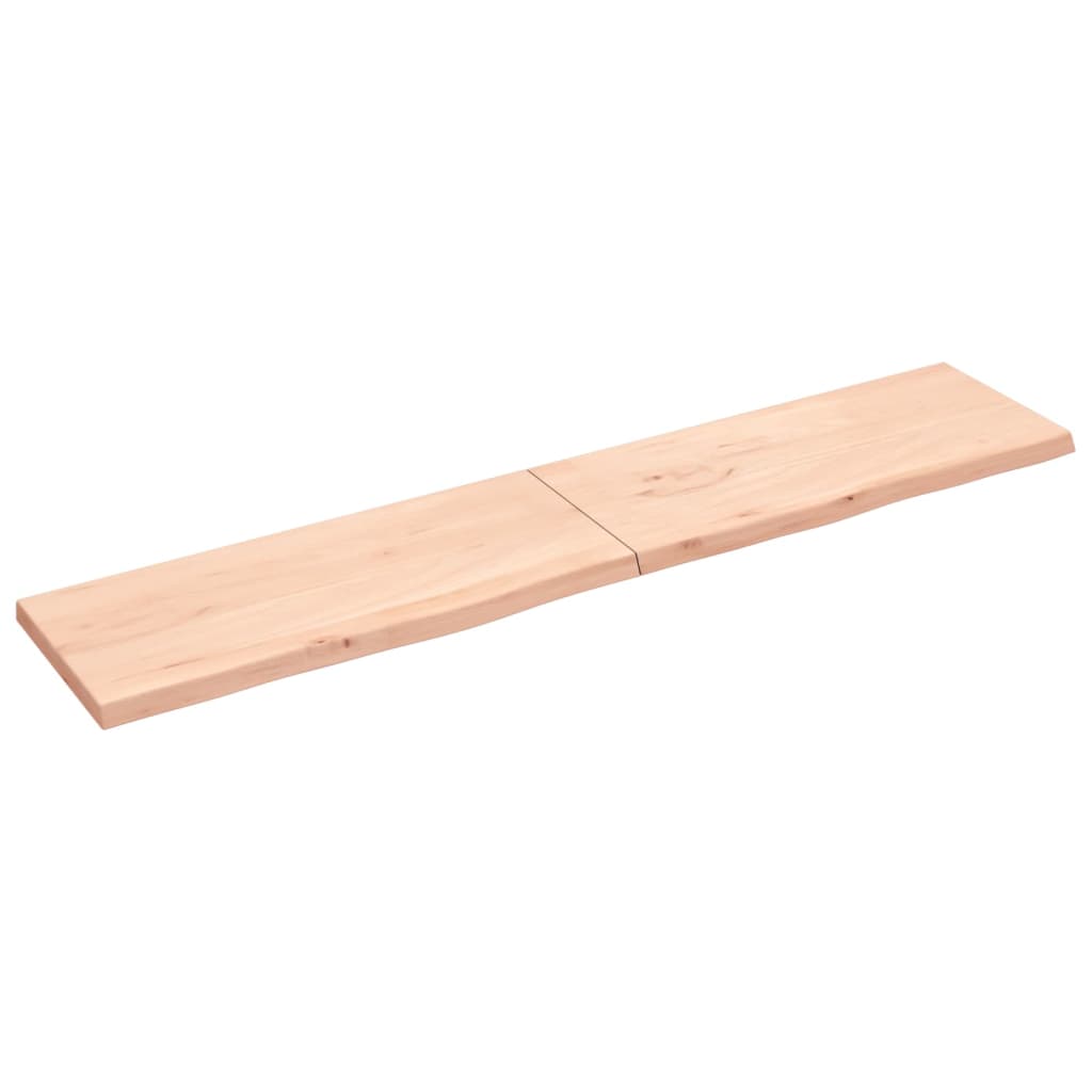 vidaXL Wall Shelf 200x40x(2-4) cm Untreated Solid Wood Oak