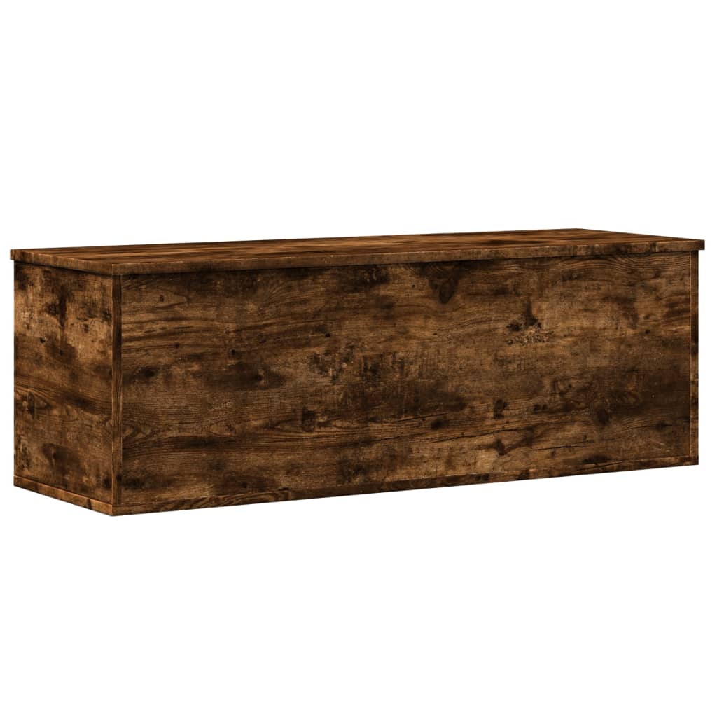 vidaXL Storage Box Smoked Oak 102x35x35 cm Engineered Wood