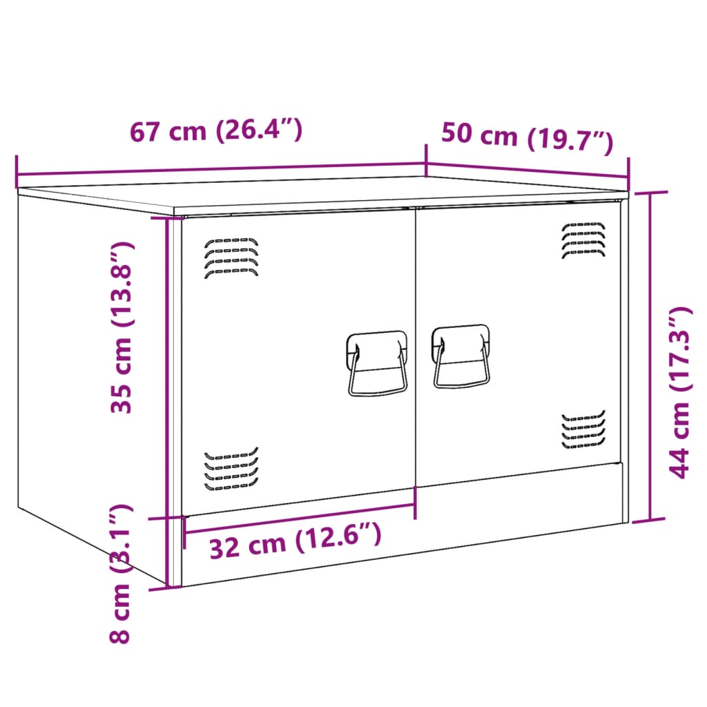 vidaXL Coffee Table Black 67x50x44 cm Steel