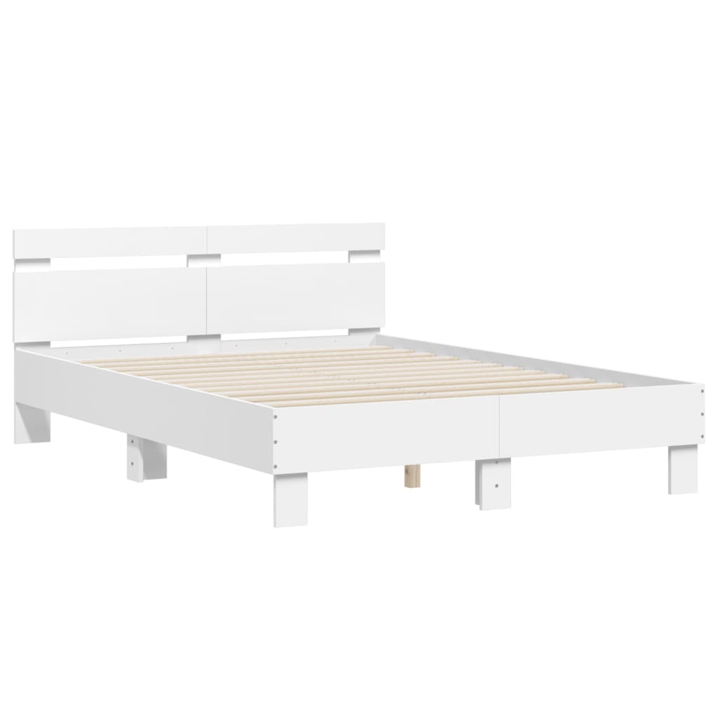 vidaXL Bed Frame without Mattress White 135x190 cm Double