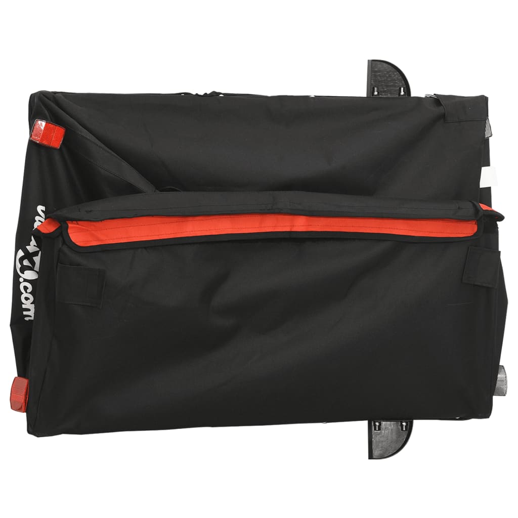 vidaXL Bike Trailer Black and Orange 45 kg Iron