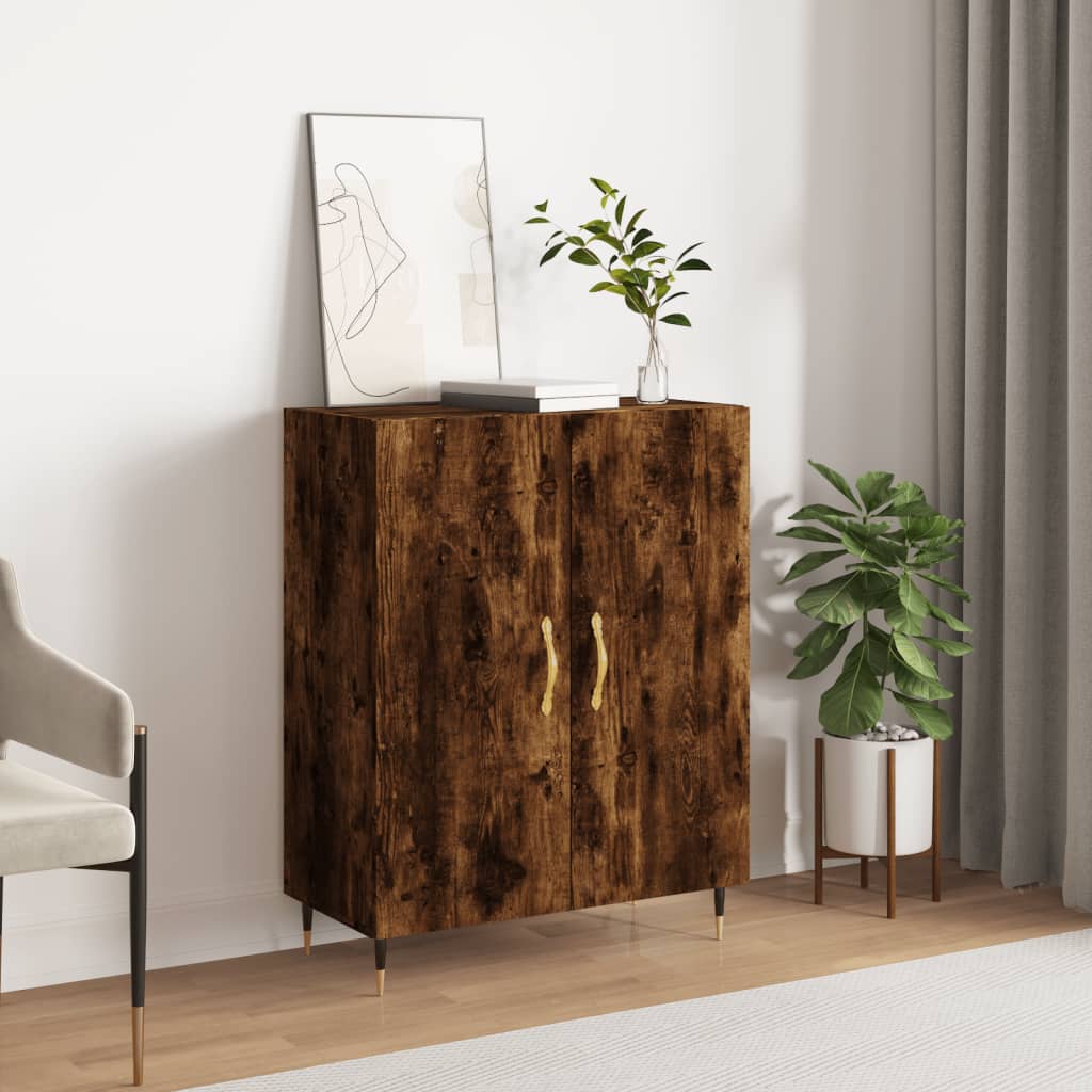 vidaXL Sideboard Smoked Oak 69.5x34x90 cm Engineered Wood