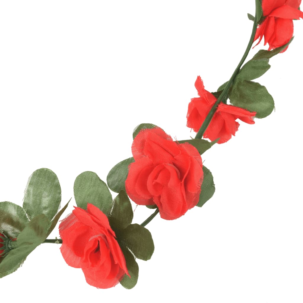 vidaXL Christmas Flower Garlands 6 pcs Spring Red 250 cm