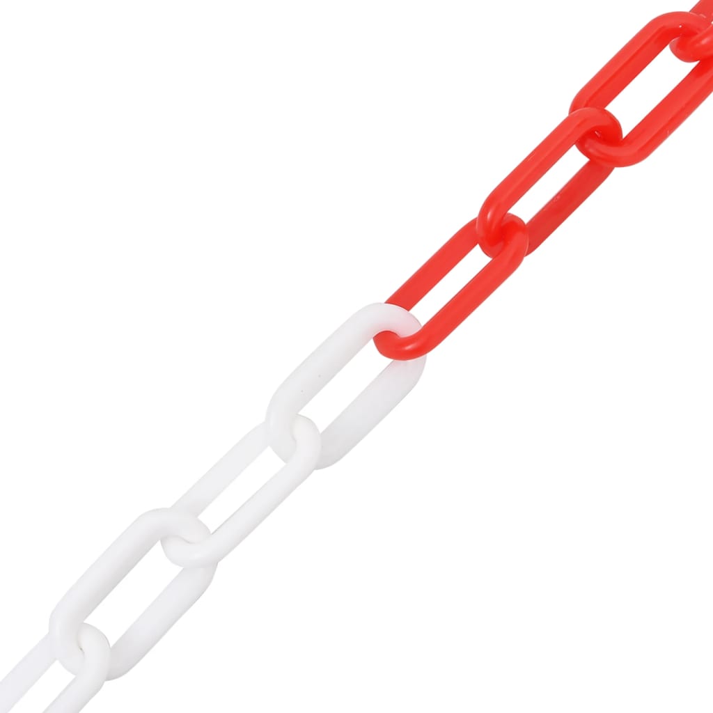 vidaXL Warning Chain Red and White 30 m Ø4 mm Plastic