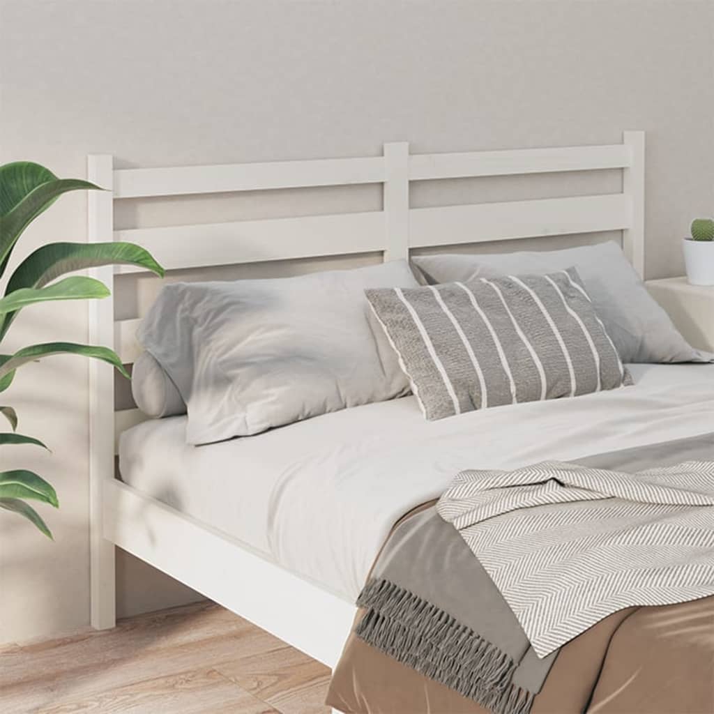 vidaXL Bed Headboard White 146x4x100 cm Solid Wood Pine