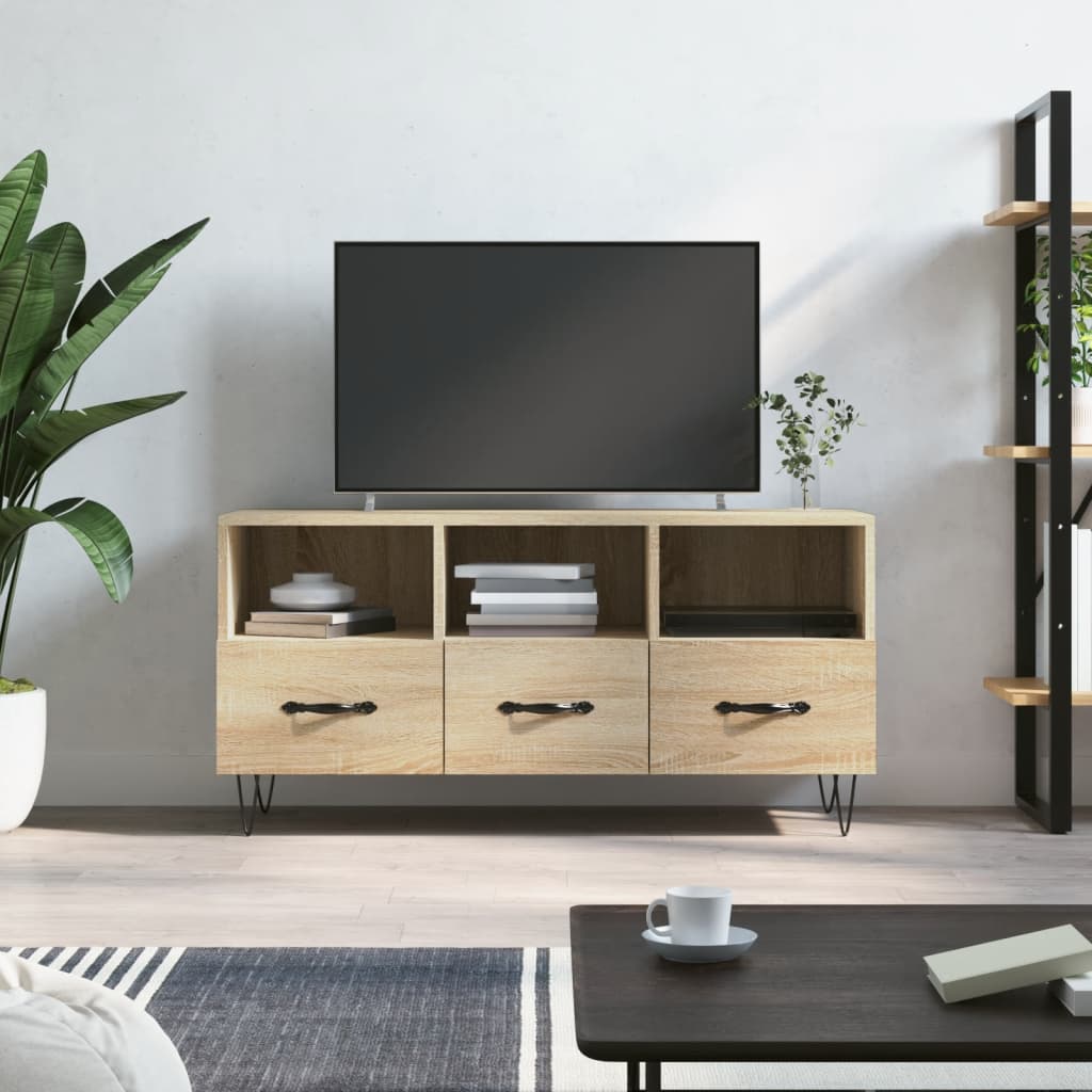 vidaXL TV Cabinet Sonoma Oak 102x36x50 cm Engineered Wood