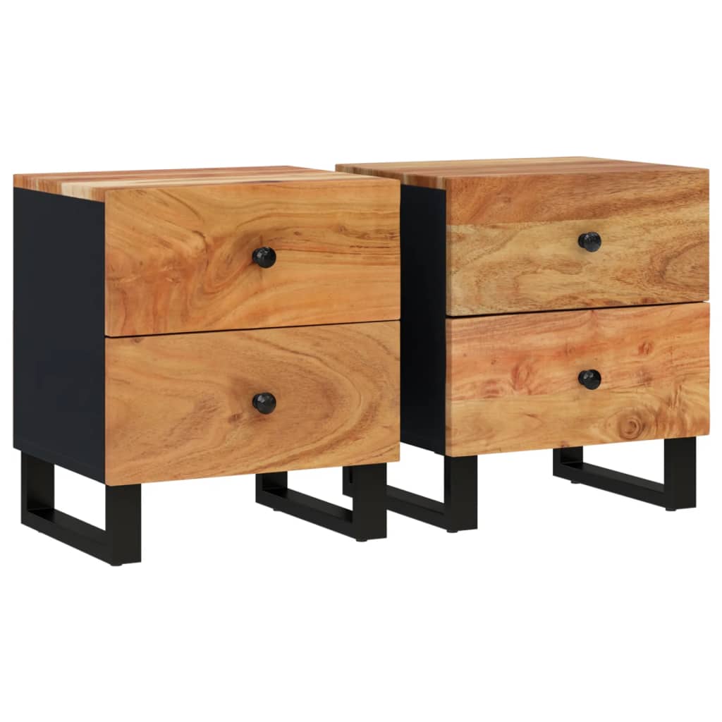 vidaXL Bedside Cabinets 2 pcs 40x33x46 cm Solid Wood Acacia