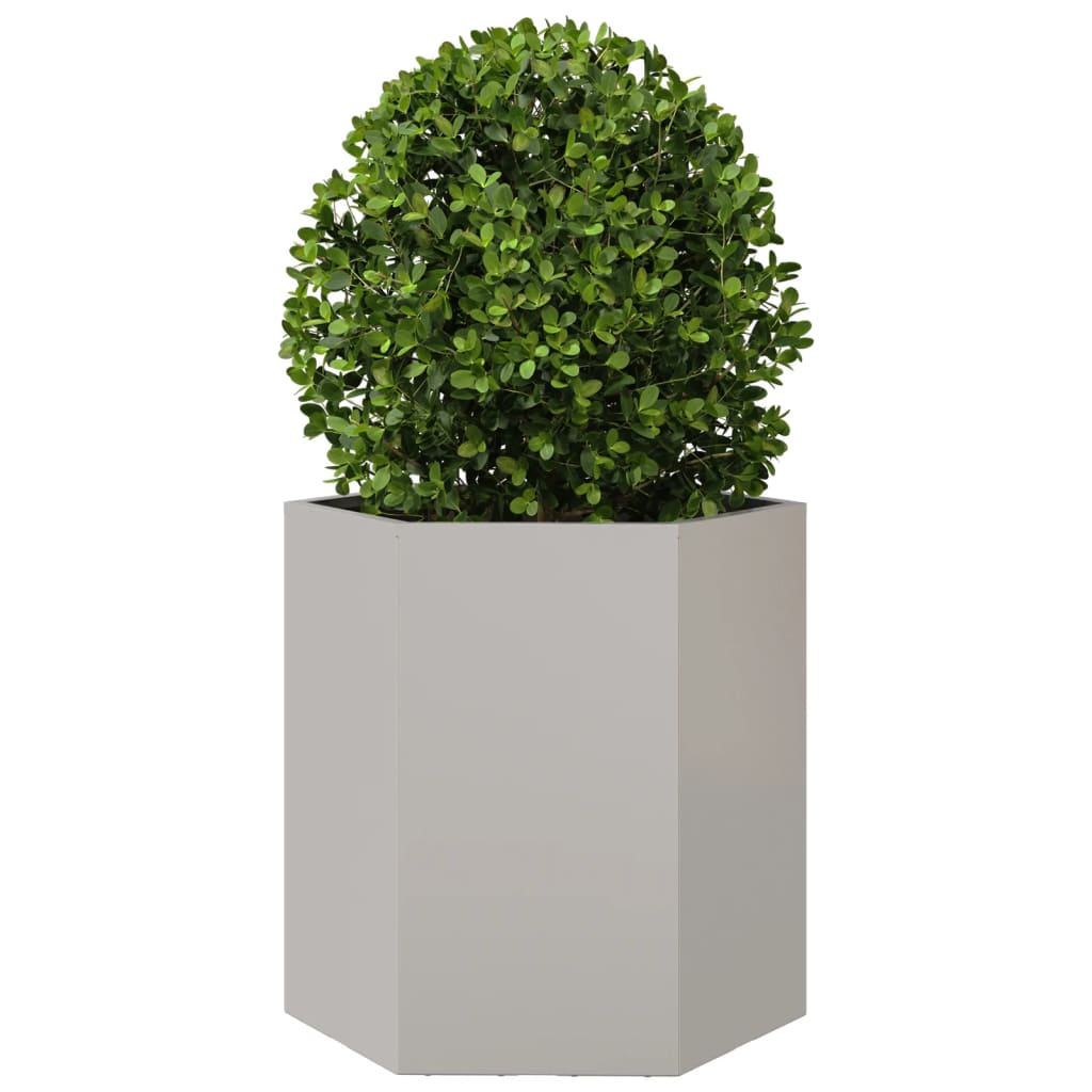 vidaXL Garden Planter Hexagon 46x40x45 cm Stainless Steel