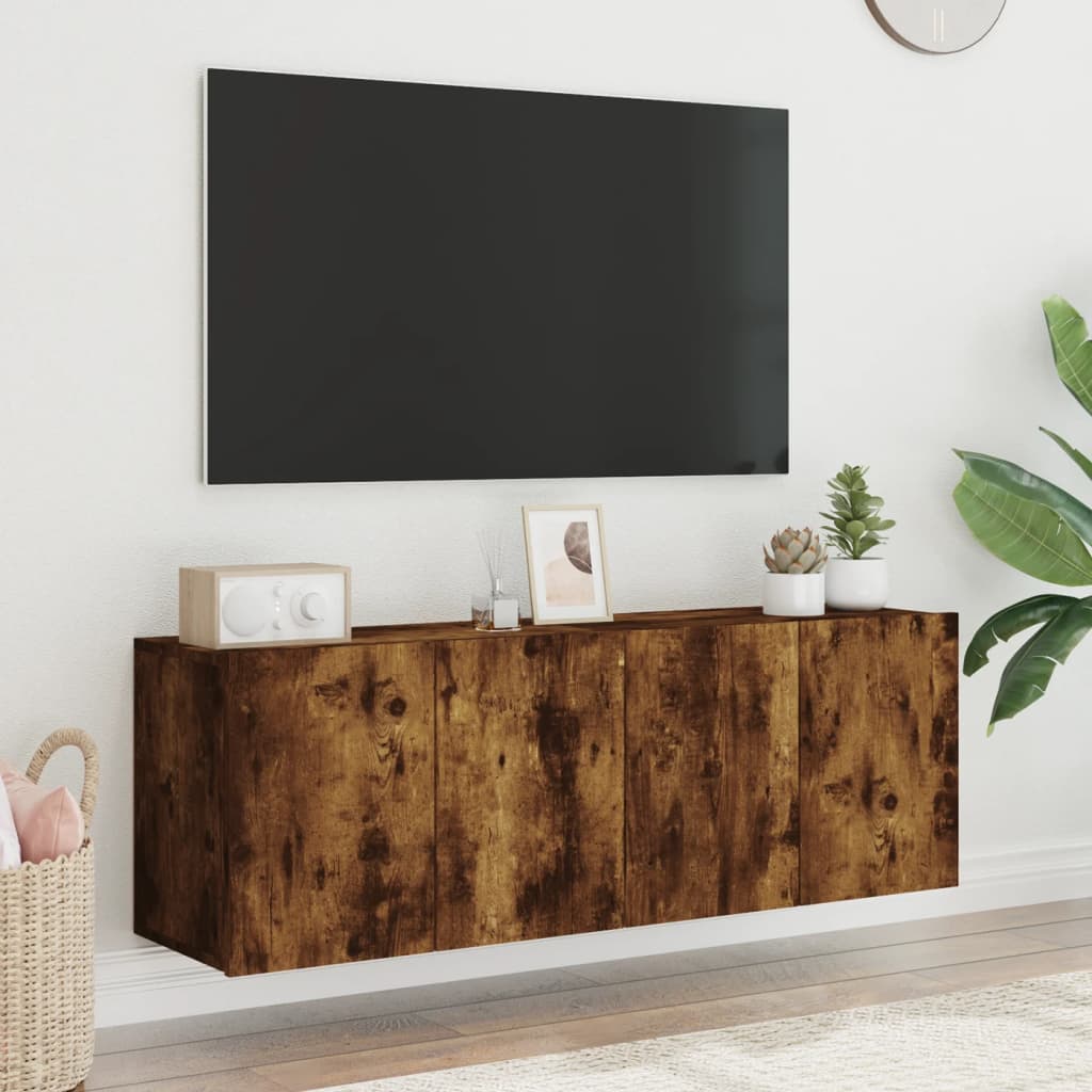 vidaXL TV Cabinets Wall-mounted 2 pcs Smoked Oak 60x30x41 cm