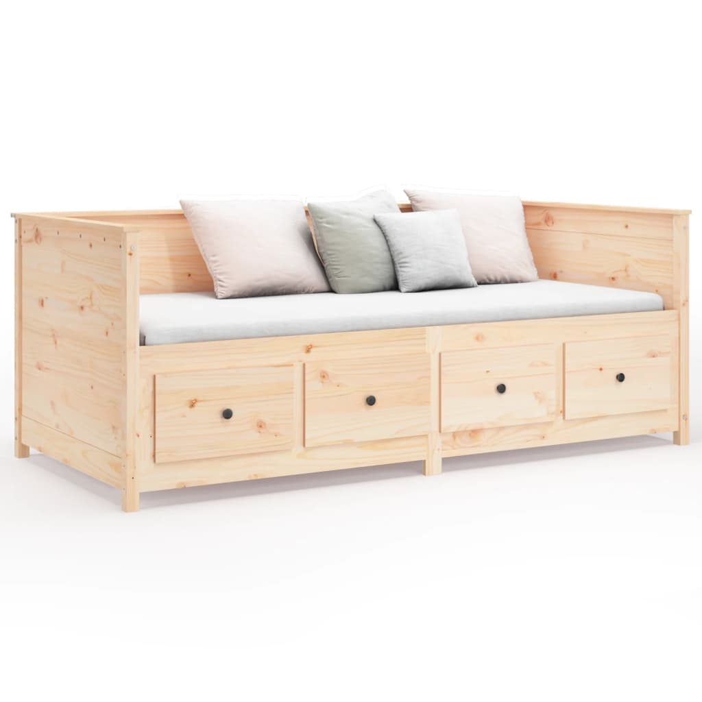 vidaXL Day Bed without Mattress 75x190 cm Small Single Solid Wood Pine