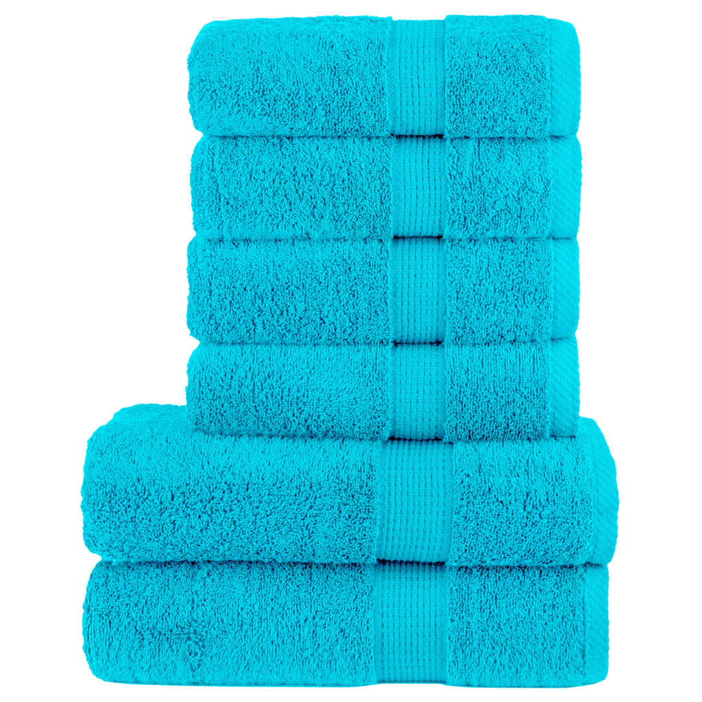 vidaXL 6 Piece Premium Towel Set SOLUND Turquoise 600 gsm