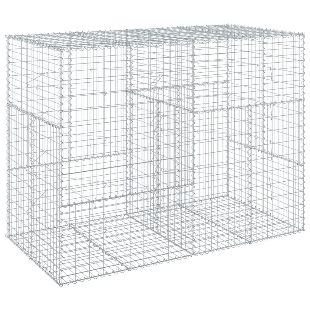 vidaXL Gabion Basket with Cover 200x100x150 cm Galvanised Iron