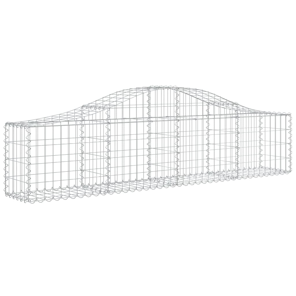 vidaXL Arched Gabion Baskets 7 pcs 200x30x40/60 cm Galvanised Iron