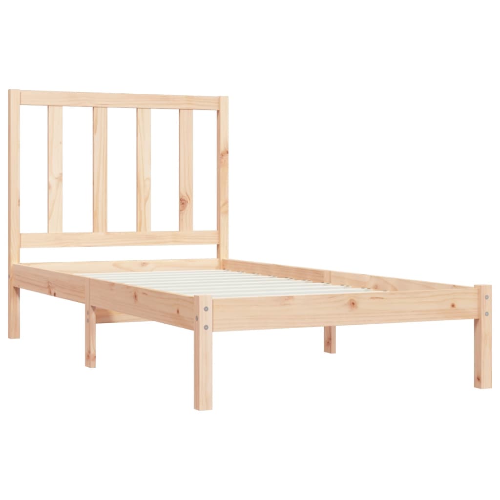 vidaXL Bed Frame without Mattress Solid Wood Pine 90x190 cm Single