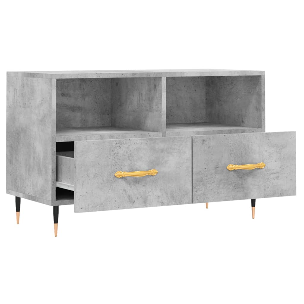 vidaXL TV Cabinet Concrete Grey 80x36x50 cm Engineered Wood