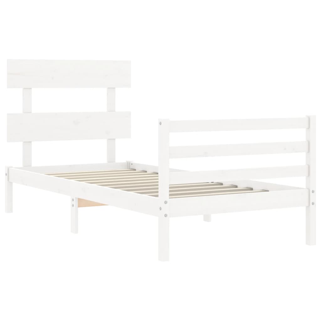 vidaXL Bed Frame without Mattress White 90x200 cm Solid Wood