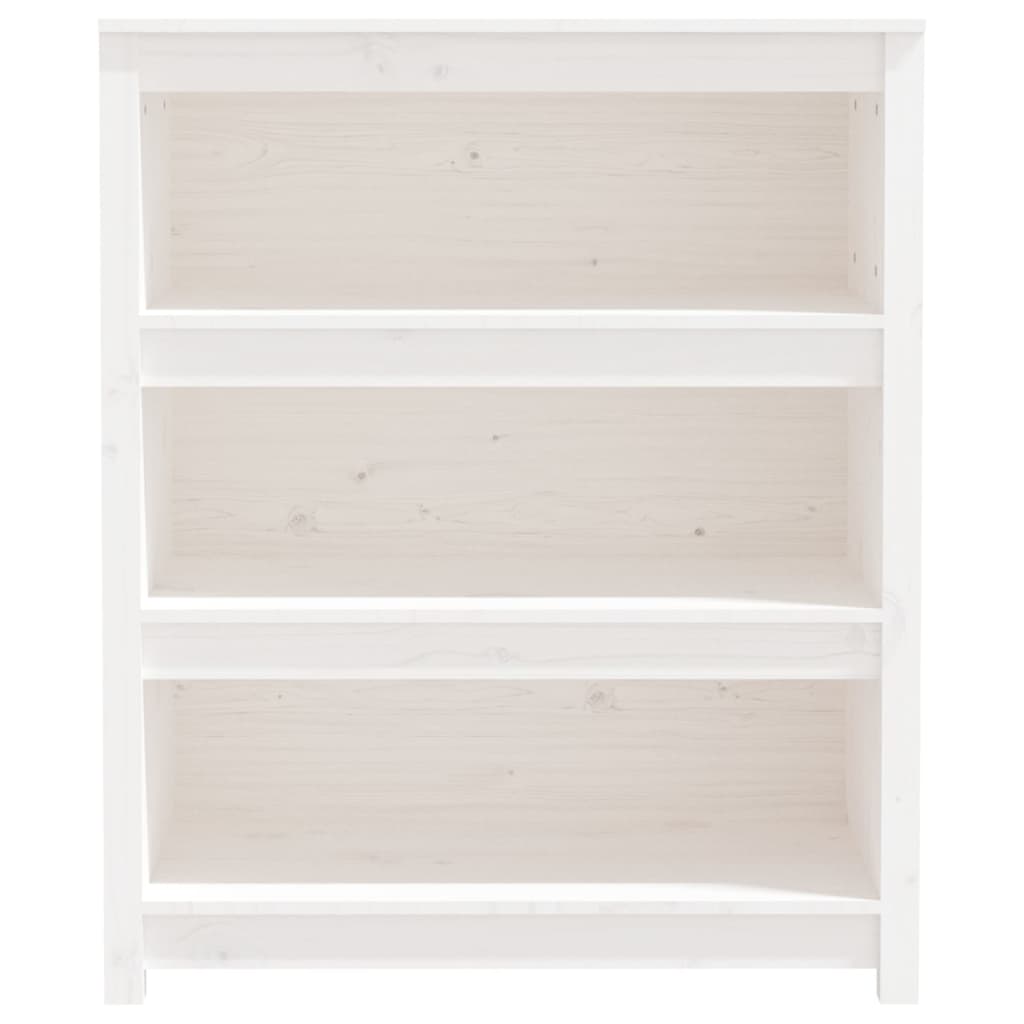 vidaXL Book Cabinet White 80x35x97 cm Solid Wood Pine