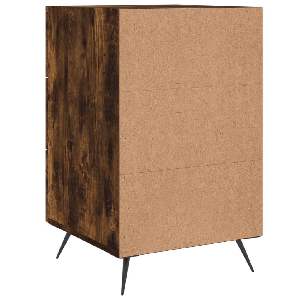 vidaXL Bedside Cabinet Smoked Oak 40x40x66 cm Engineered Wood