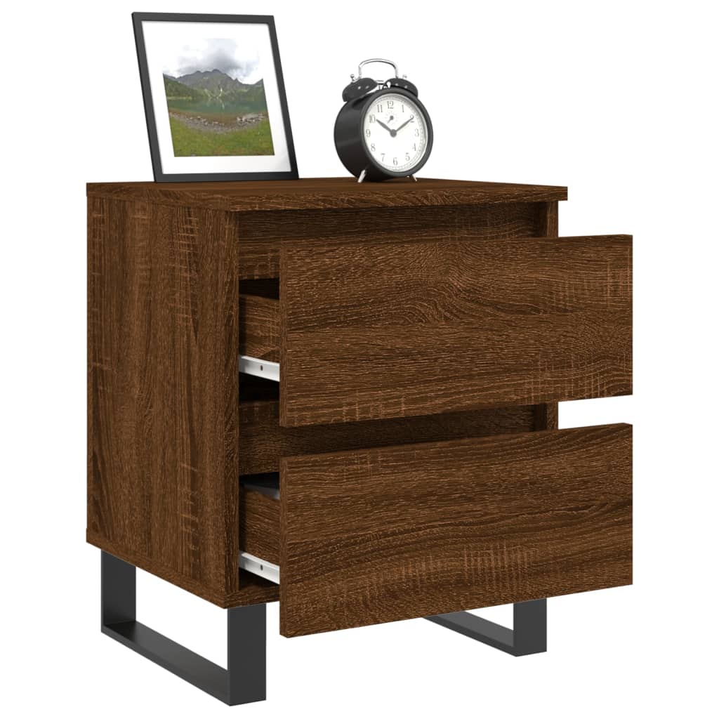 vidaXL Bedside Cabinets 2 pcs Brown Oak 40x35x50 cm Engineered Wood