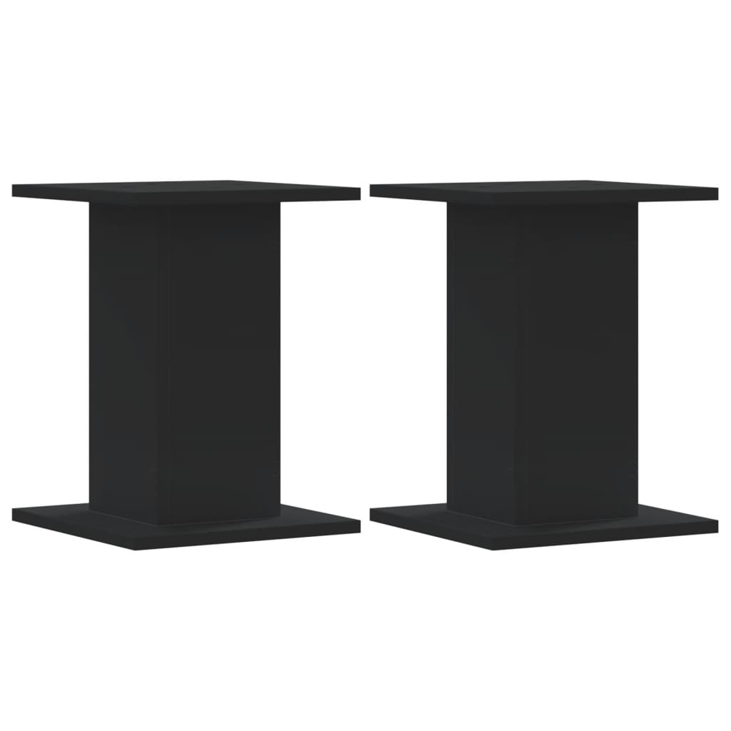 vidaXL Speaker Stands 2 pcs Black 30x30x40 cm Engineered Wood