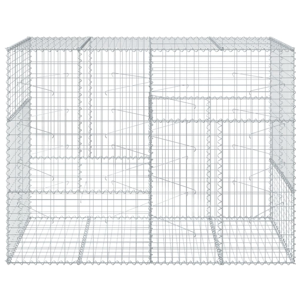 vidaXL Gabion Basket with Cover 200x100x150 cm Galvanised Iron