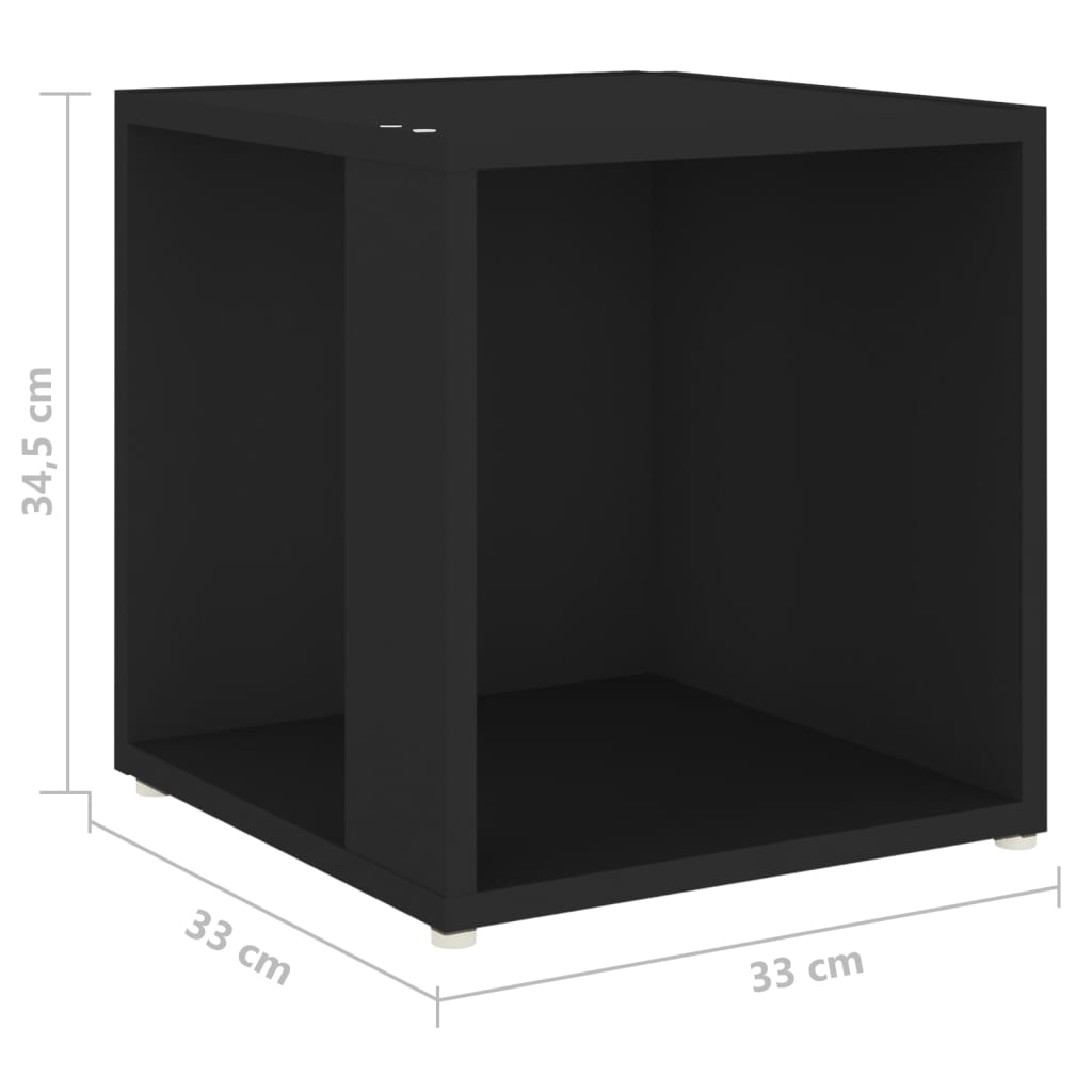 vidaXL Side Table Black 33x33x34.5 cm Engineered Wood