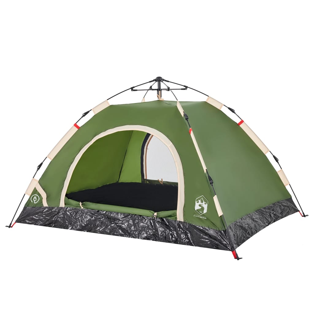 vidaXL Camping Tent 2-Person Green Quick Release