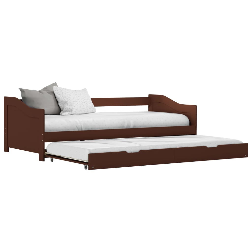 vidaXL Pull-out Sofa Bed Frame without Mattress Dark Brown 90x200 cm