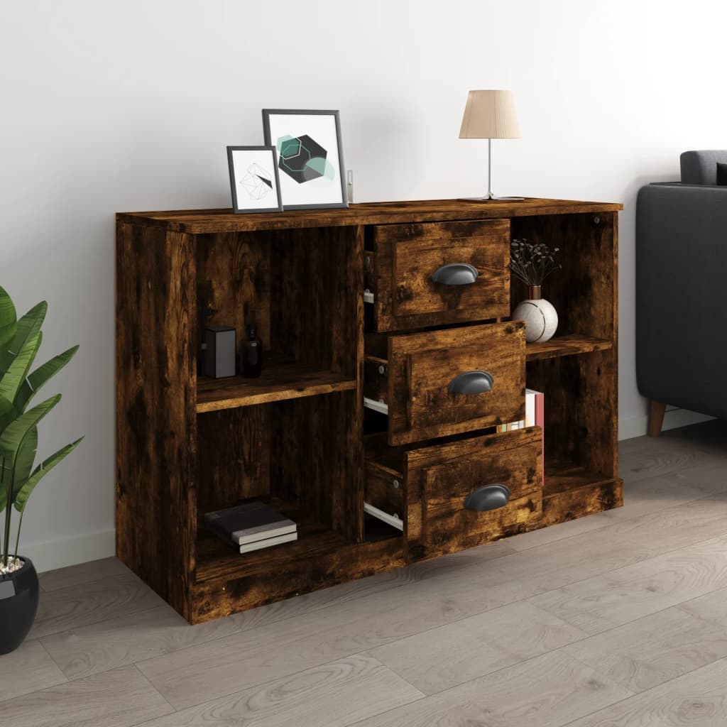 vidaXL Sideboard Smoked Oak 104.5x35.5x67.5 cm Engineered Wood