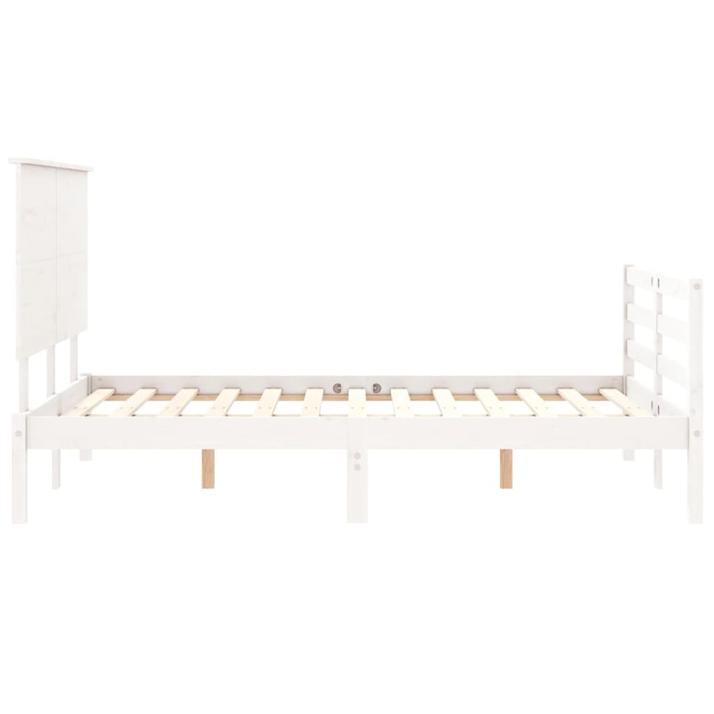 vidaXL Bed Frame without Mattress White 120x200 cm Solid Wood