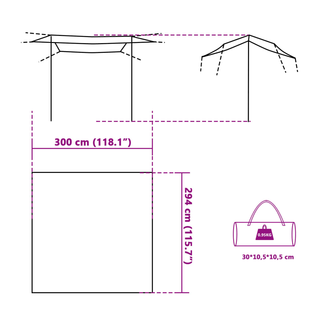 vidaXL Camping Tarp Green 300x294 cm Waterproof